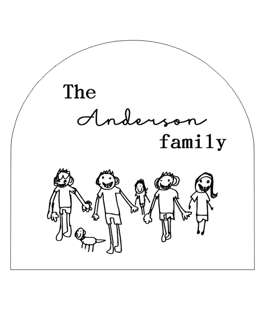 Custom drawn family plaque