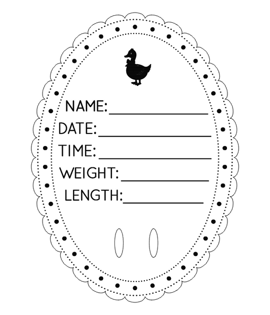 Multi-design dotted oval birth announcement