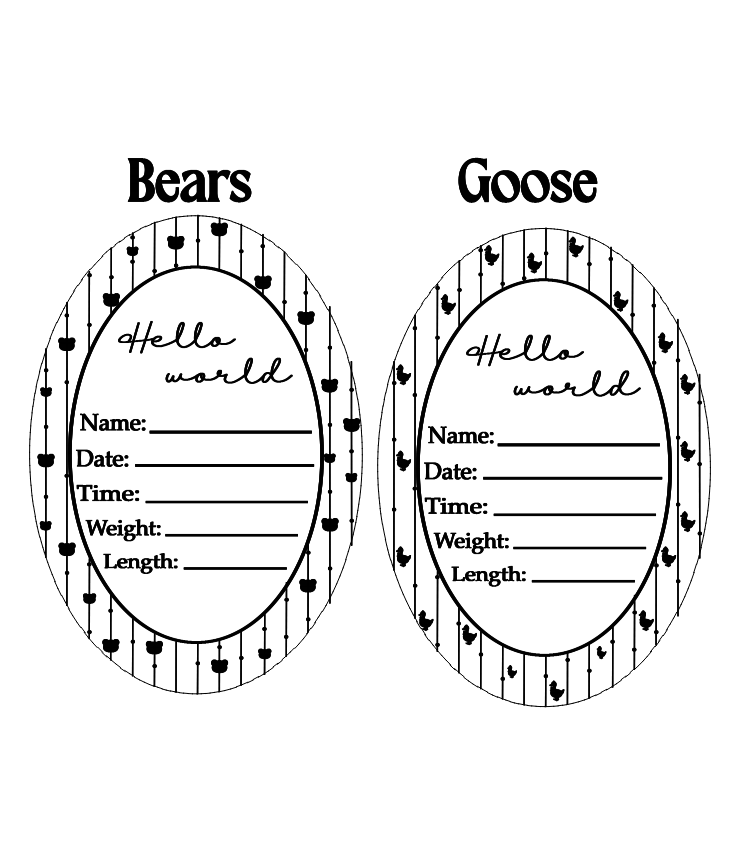 Multi-design vintage birth announcement