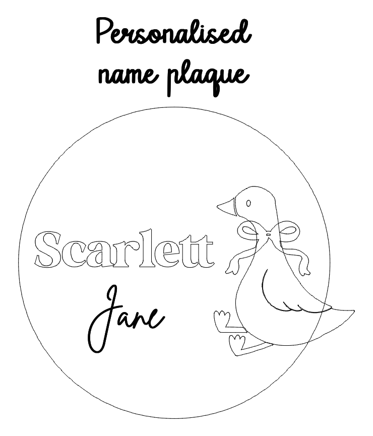 Goose round birth announcement plaque