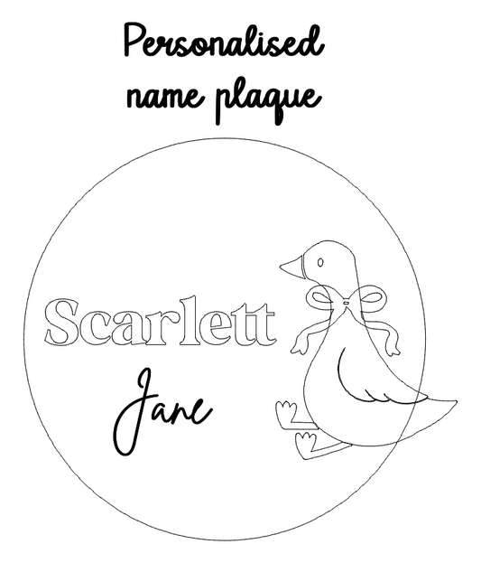 Goose round birth announcement plaque