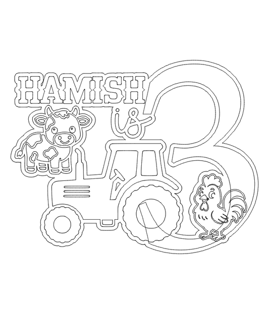 Tractor, cow and chook topper