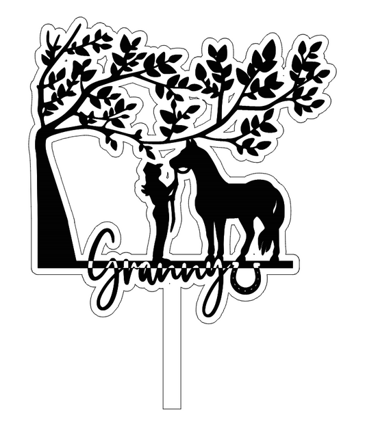 Granny's horse cake topper (two layer)