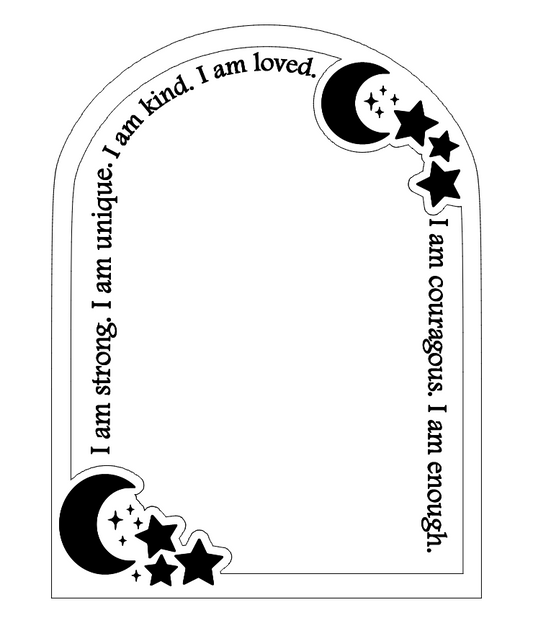 Night sky affirmation mirror