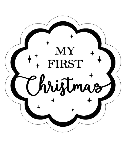 'Ivy's' scallop first Christmas plaque