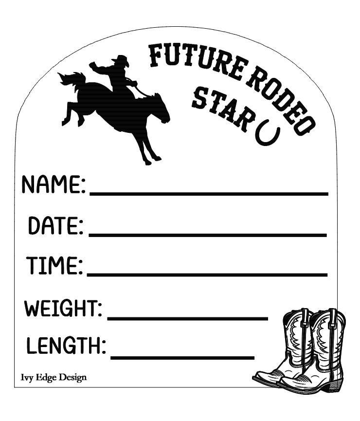 Rodeo arch birth announcement