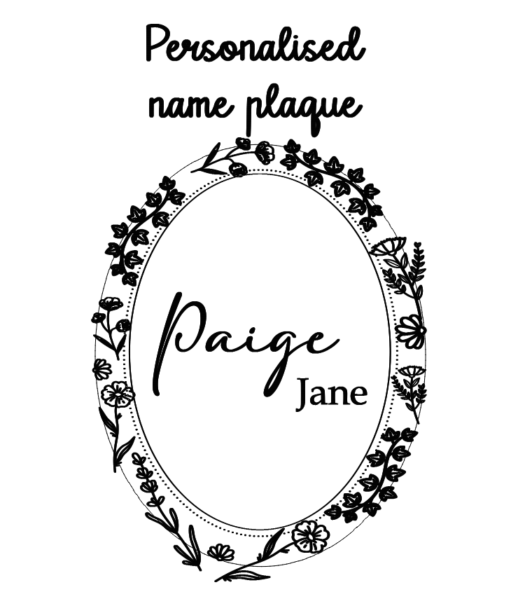 Floral birth announcement plaque