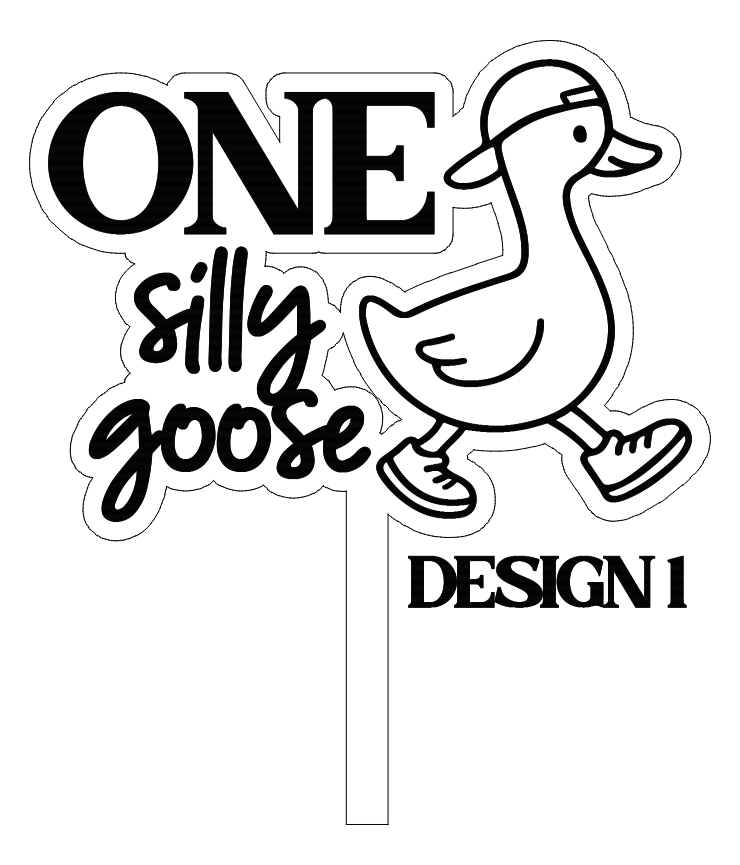 One silly goose theme cake topper (two layer)