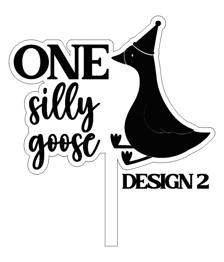One silly goose theme cake topper (two layer)