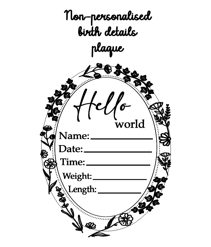 Floral birth announcement plaque