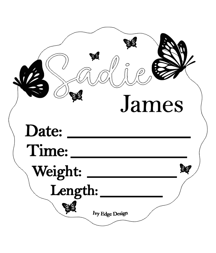 Daisy flower birth announcement plaque