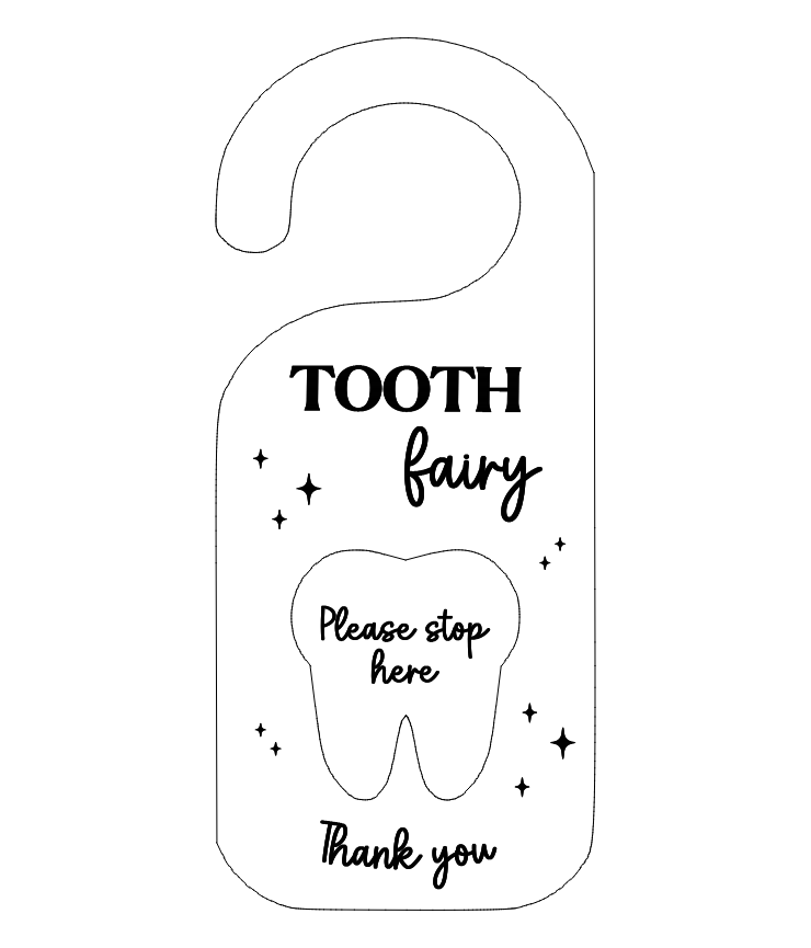 Tooth fairy door hanger with a drop box
