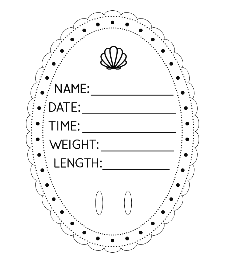 Multi-design dotted oval birth announcement