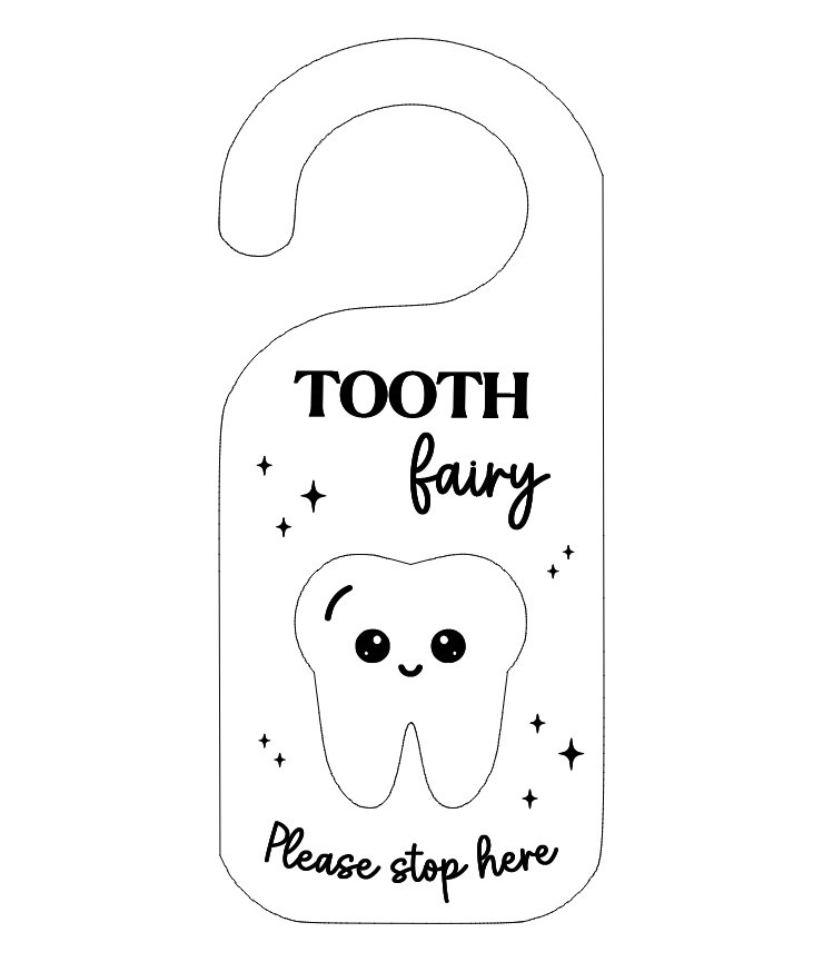 Tooth fairy door hanger with a drop box