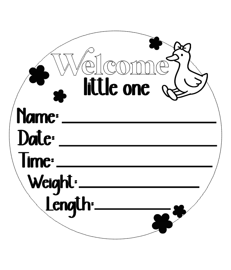 Goose/ daisy birth announcement plaque