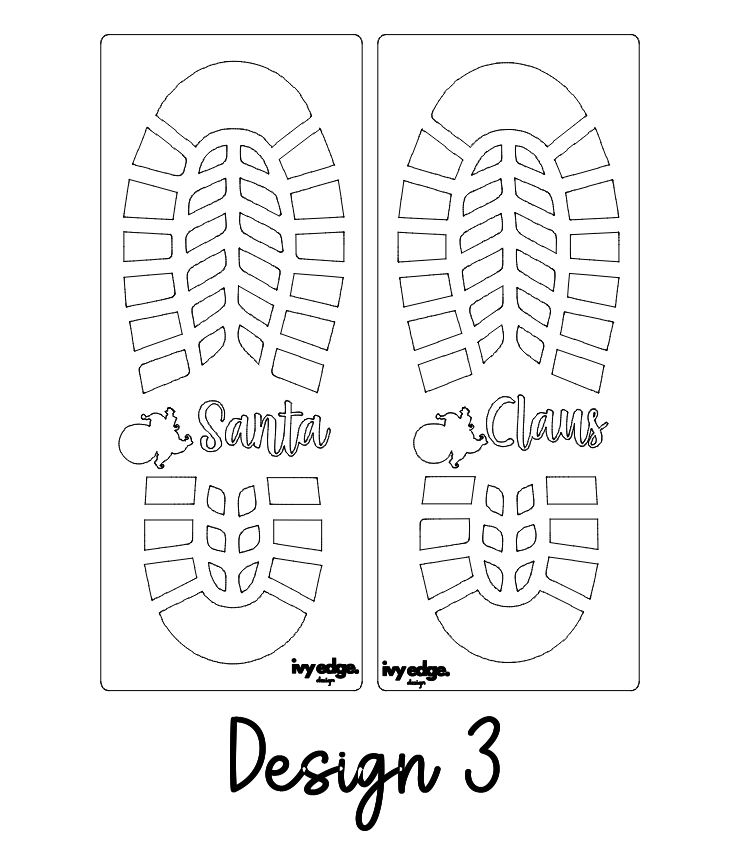 Santa footprint stencils