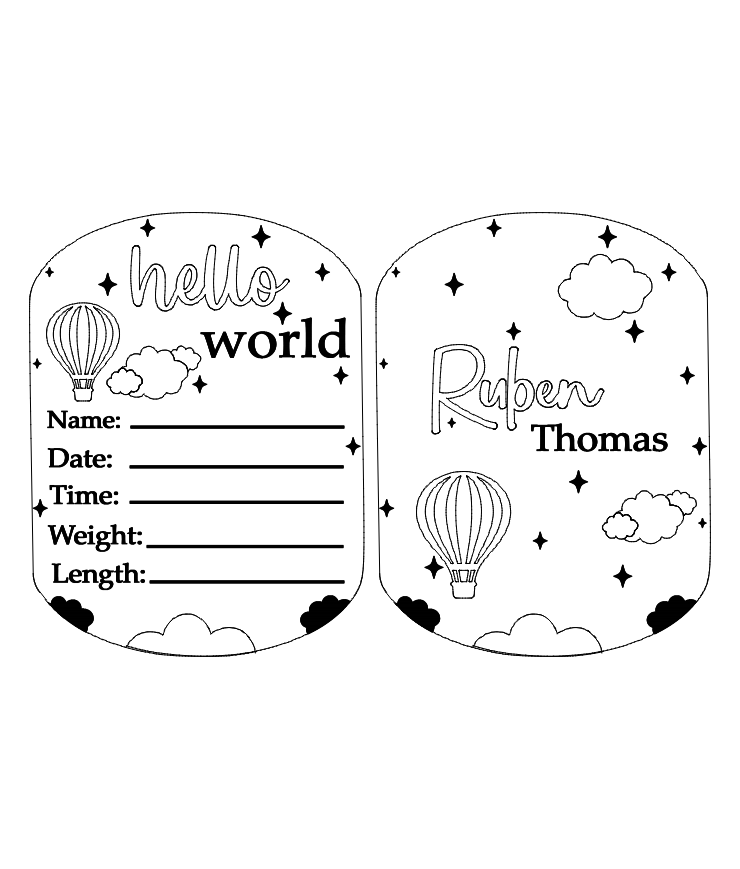 Hot air balloon birth announcement
