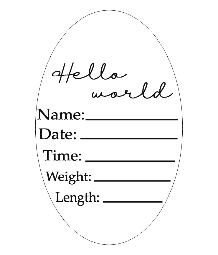 Stripey bow oval birth announcement plaque
