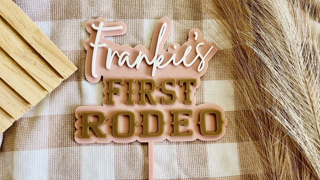 First Rodeo cake topper (two layers)
