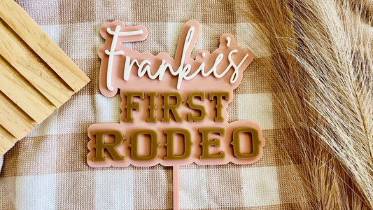 First Rodeo cake topper (two layers)