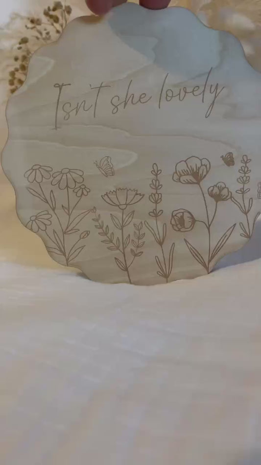 Isn't she lovely/ isn't he wonderful announcement plaque
